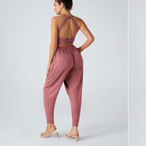 HALARA Mauve Twist-Back Jumpsuit